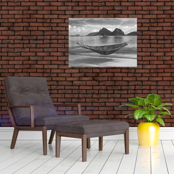 Obraz - Houpací síť na pláži (70x50 cm)