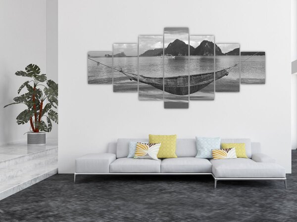 Obraz - Houpací síť na pláži (210x100 cm)