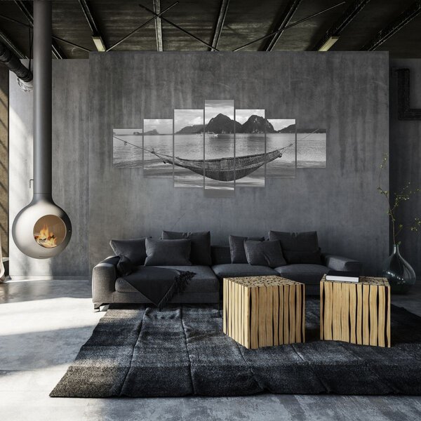 Obraz - Houpací síť na pláži (210x100 cm)
