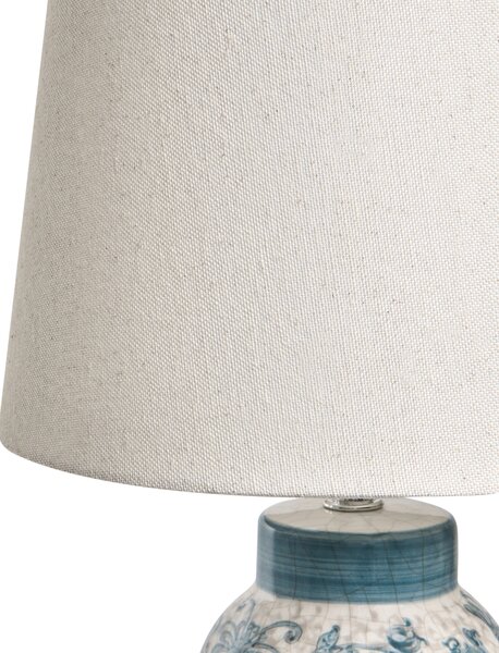 Stolní lampa LEMPA Keramika Bílá/Modrá