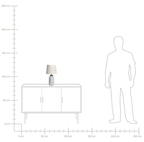 Stolní lampa LEMPA Keramika Bílá/Modrá