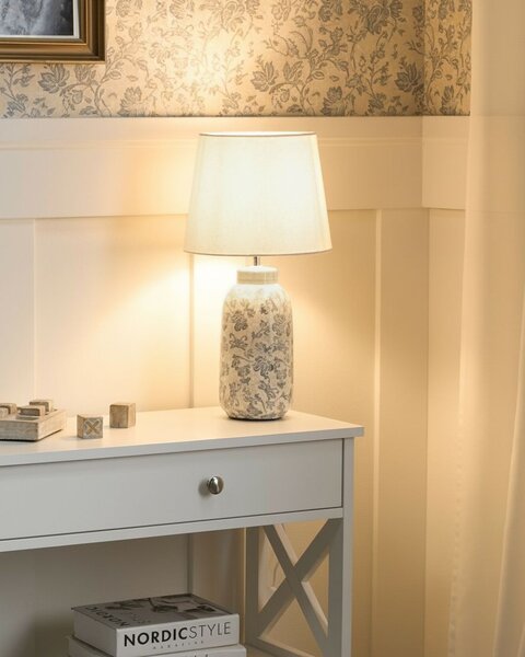 Stolní lampa LEMPA Keramika Bílá/Modrá