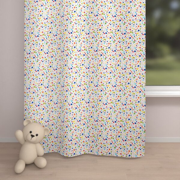 Biante Dětský bavlněný závěs Sandra SA-006 Barevné puntíky na bílém 140x140 cm