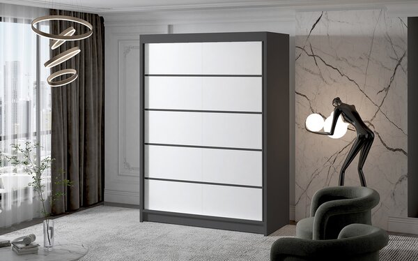 Velká šatní skříň MILAN IV 150 cm Černá