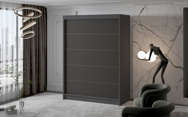 Velká šatní skříň MILAN IV 150 cm Černá