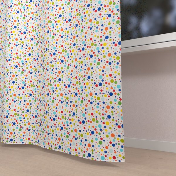 Biante Dětský bavlněný závěs Sandra SA-006 Barevné puntíky na bílém 140x140 cm