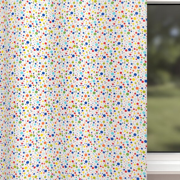 Biante Dětský bavlněný závěs Sandra SA-006 Barevné puntíky na bílém 140x140 cm