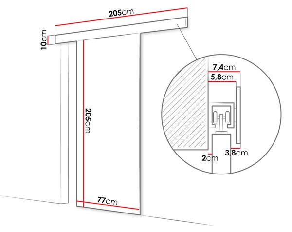 Posuvné dveře MIRAN 1 - 70 cm, bílé