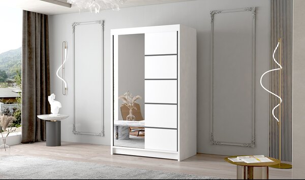 Velká šatní skříň FADO III 120 cm Černá/Bílá