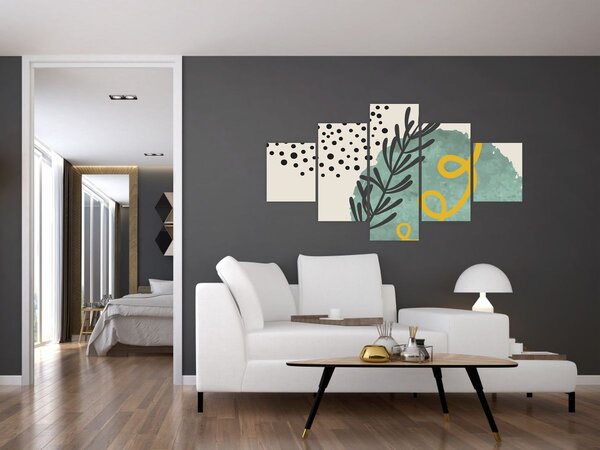 Obraz - Abstraktní listy N⁰1 (125x70 cm)