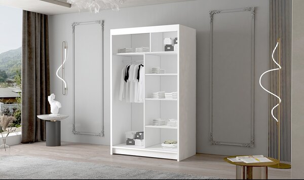 Velká šatní skříň FADO IV 120 cm Bílá/Černá