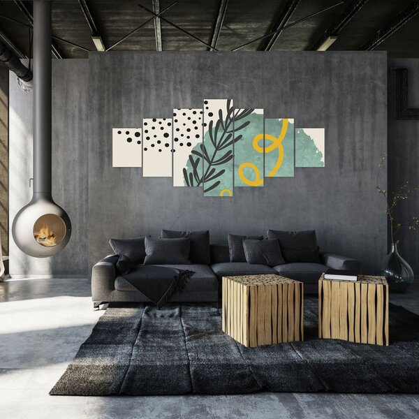 Obraz - Abstraktní listy N⁰1 (210x100 cm)