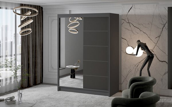 Velká šatní skříň MILAN III 150 cm Bílá
