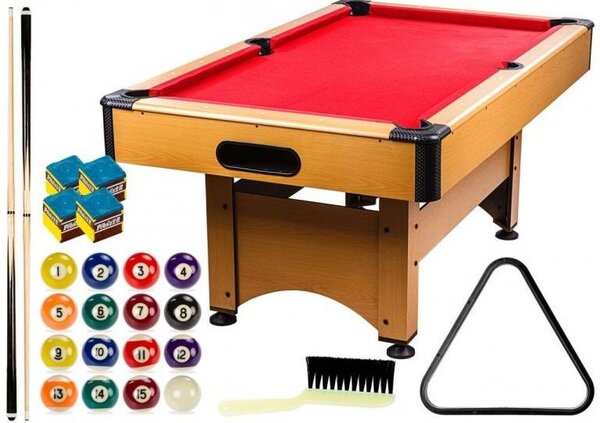GamesPlanet Kulečníkový stůl 6 ft, červený s vybavením