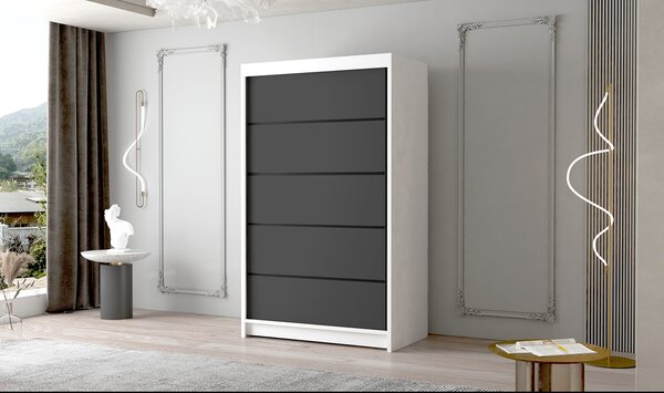 Velká šatní skříň FADO IV 120 cm Bílá/Černá