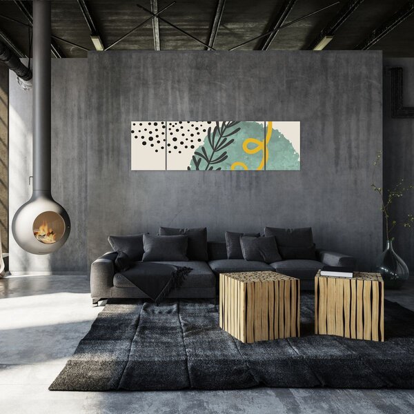 Obraz - Abstraktní listy N⁰1 (170x50 cm)
