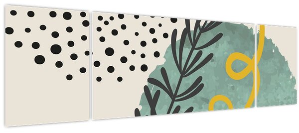 Obraz - Abstraktní listy N⁰1 (170x50 cm)