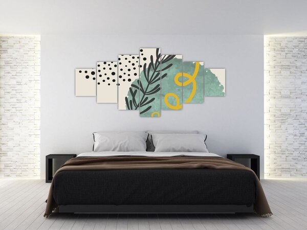 Obraz - Abstraktní listy N⁰1 (210x100 cm)