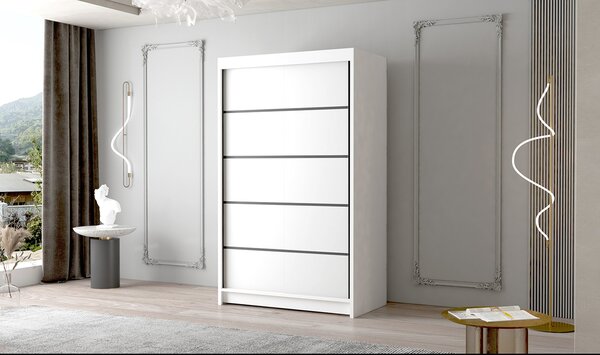Velká šatní skříň FADO IV 120 cm Bílá/Černá