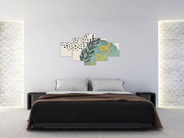 Obraz - Abstraktní listy N⁰1 (125x70 cm)