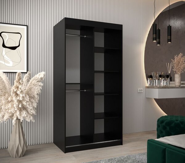 Skříň s posuvnými dveřmi v šířce 100 cm TIMEA - černá