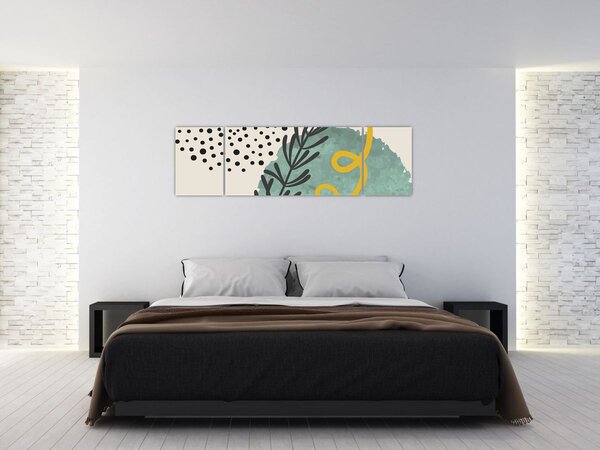 Obraz - Abstraktní listy N⁰1 (170x50 cm)