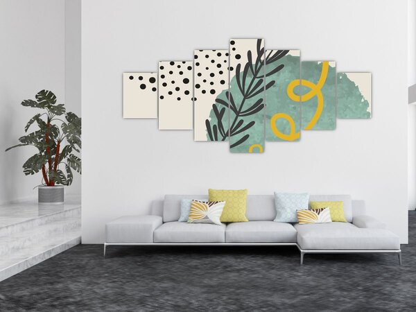 Obraz - Abstraktní listy N⁰1 (210x100 cm)