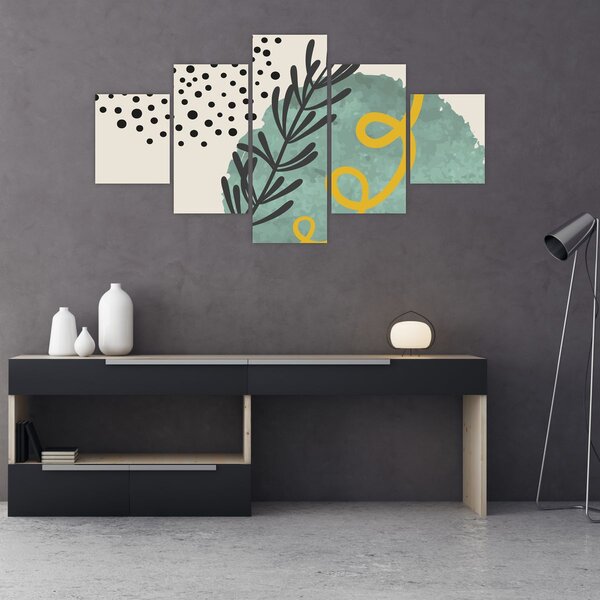 Obraz - Abstraktní listy N⁰1 (125x70 cm)