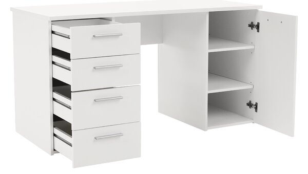 KONDELA PC stůl, bílá, DTD laminovaná, EUSTACH