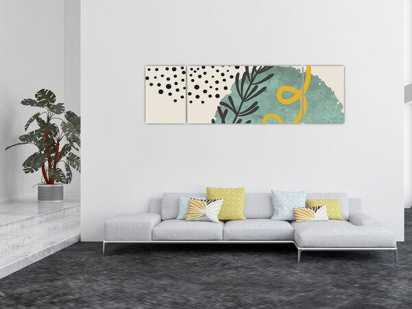Obraz - Abstraktní listy N⁰1 (170x50 cm)