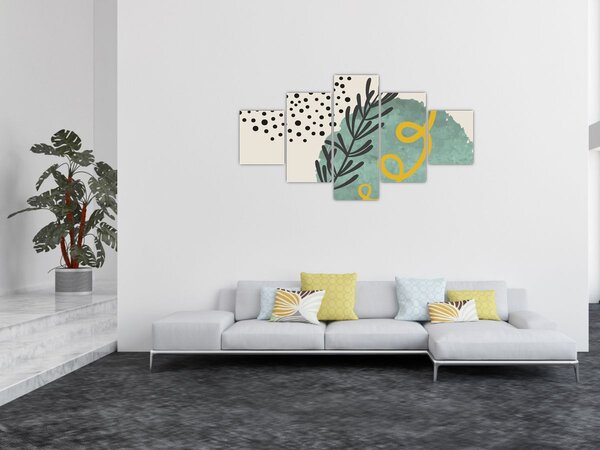 Obraz - Abstraktní listy N⁰1 (125x70 cm)