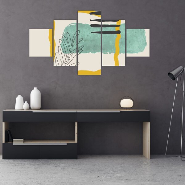 Obraz - Abstraktní listy N⁰2 (125x70 cm)