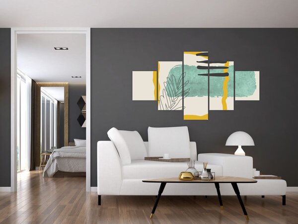 Obraz - Abstraktní listy N⁰2 (125x70 cm)