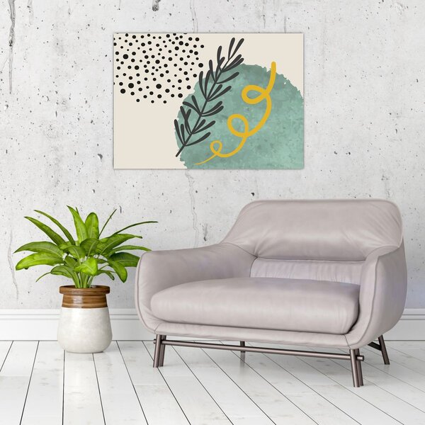 Obraz - Abstraktní listy N⁰1 (70x50 cm)