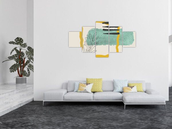 Obraz - Abstraktní listy N⁰2 (125x70 cm)