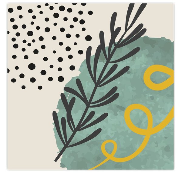 Obraz - Abstraktní listy N⁰1 (30x30 cm)