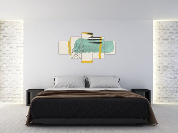 Obraz - Abstraktní listy N⁰2 (125x70 cm)