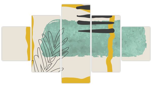 Obraz - Abstraktní listy N⁰2 (125x70 cm)
