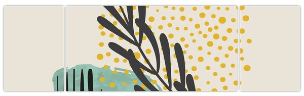 Obraz - Abstraktní listy N⁰3 (170x50 cm)