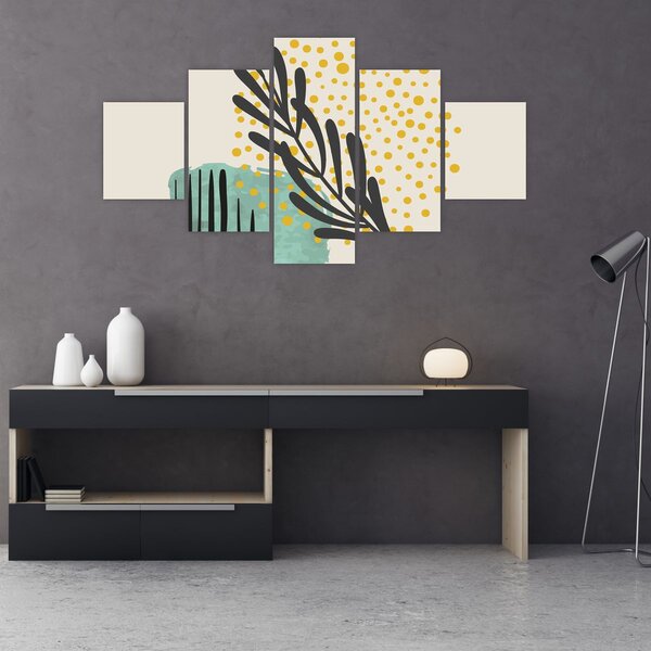 Obraz - Abstraktní listy N⁰3 (125x70 cm)