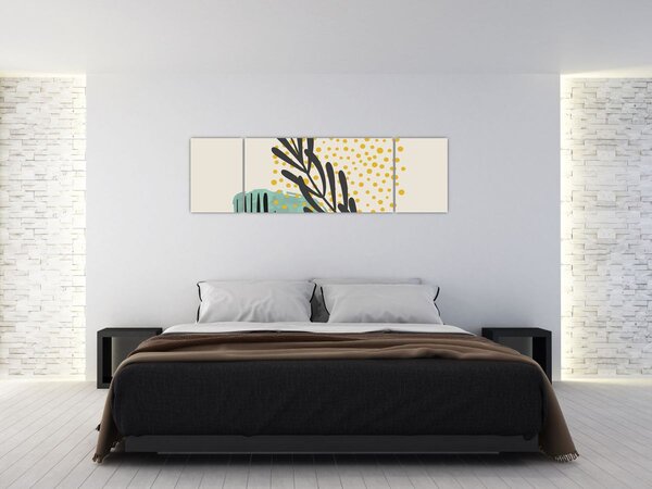 Obraz - Abstraktní listy N⁰3 (170x50 cm)