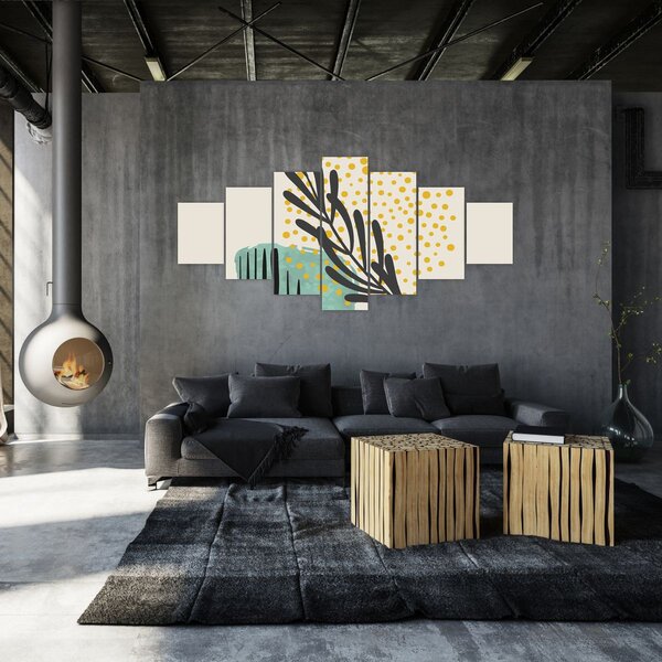 Obraz - Abstraktní listy N⁰3 (210x100 cm)
