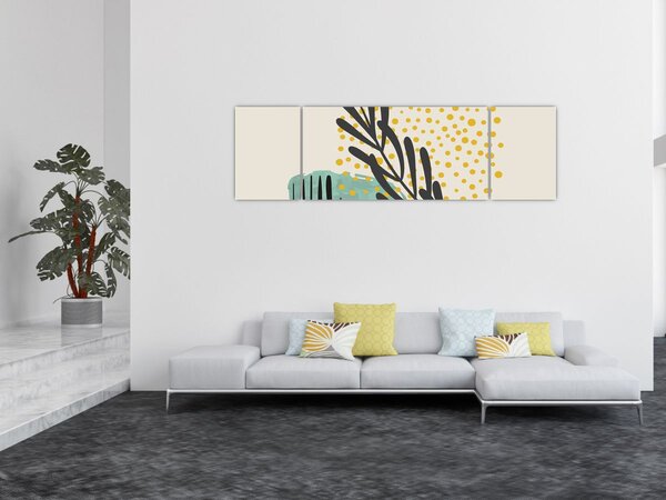 Obraz - Abstraktní listy N⁰3 (170x50 cm)