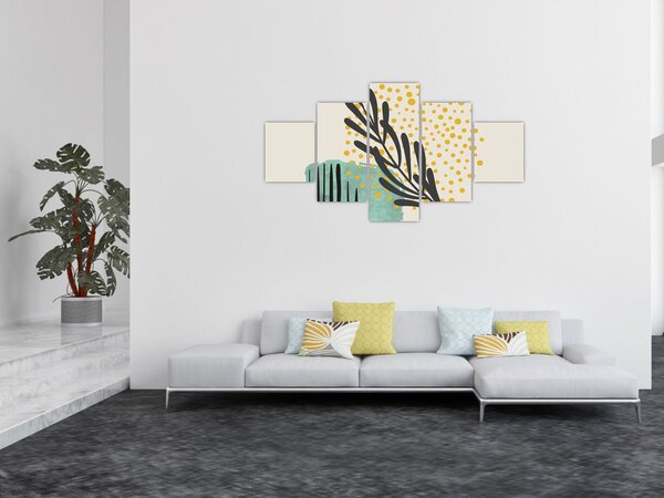 Obraz - Abstraktní listy N⁰3 (125x70 cm)