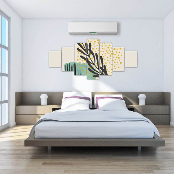 Obraz - Abstraktní listy N⁰3 (210x100 cm)