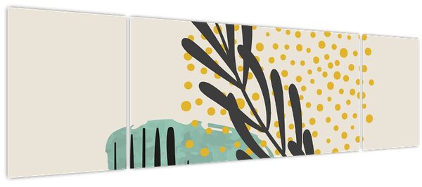Obraz - Abstraktní listy N⁰3 (170x50 cm)