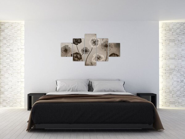 Obraz - Kreslené květiny (125x70 cm)