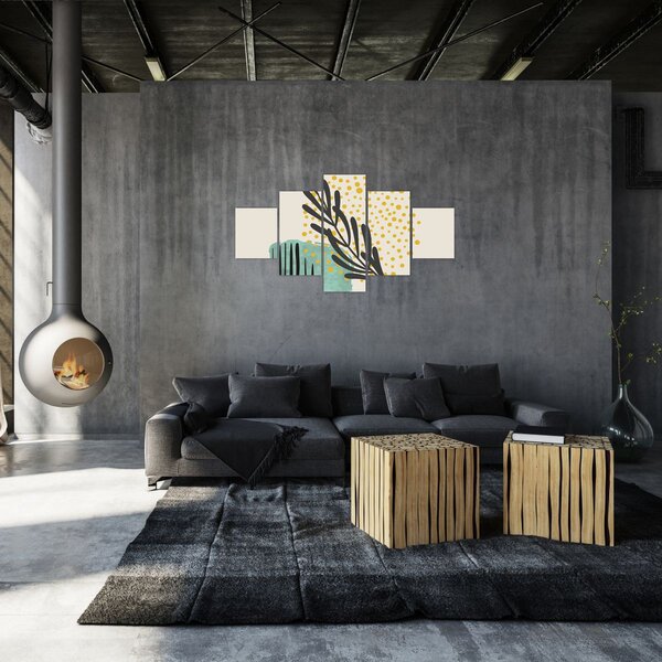 Obraz - Abstraktní listy N⁰3 (125x70 cm)