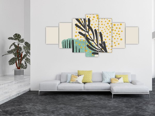 Obraz - Abstraktní listy N⁰3 (210x100 cm)