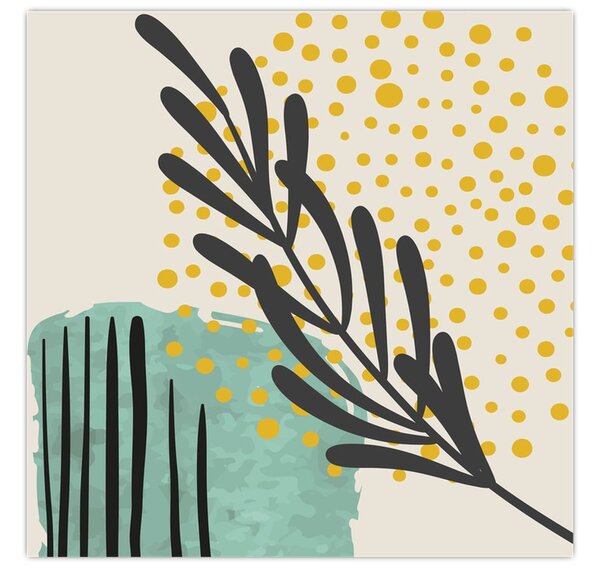 Obraz - Abstraktní listy N⁰3 (30x30 cm)